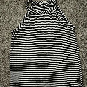 Black and White Striped Halter Top